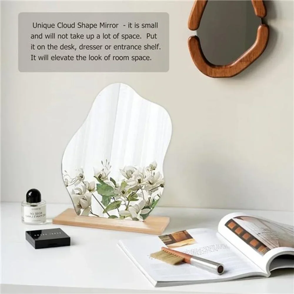 Irregular Aesthetic Vanity Mirror Frameless Decorative Desk Tabletop Mirrors